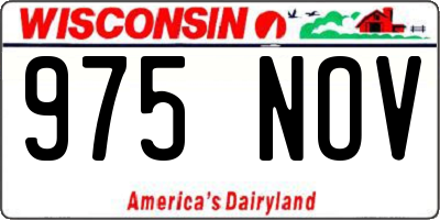 WI license plate 975NOV
