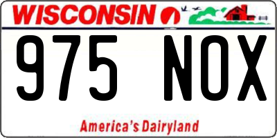 WI license plate 975NOX