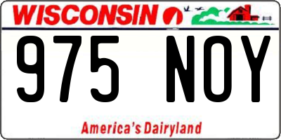 WI license plate 975NOY