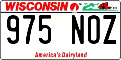 WI license plate 975NOZ
