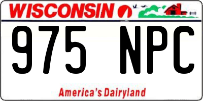 WI license plate 975NPC