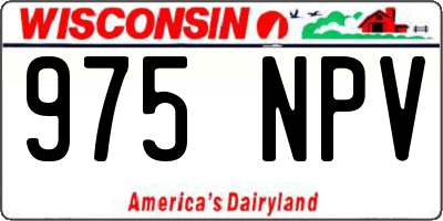 WI license plate 975NPV