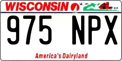 WI license plate 975NPX