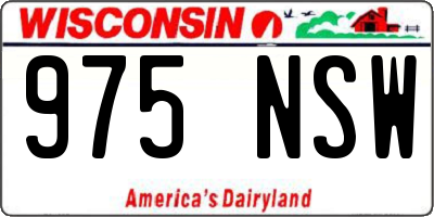 WI license plate 975NSW