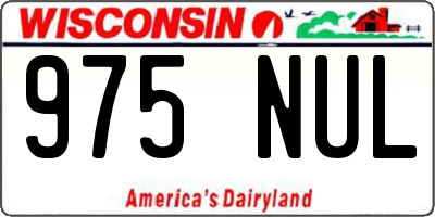 WI license plate 975NUL