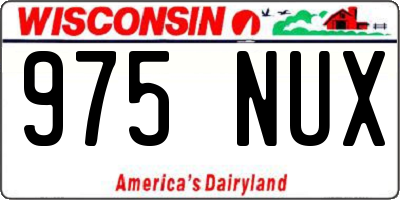 WI license plate 975NUX