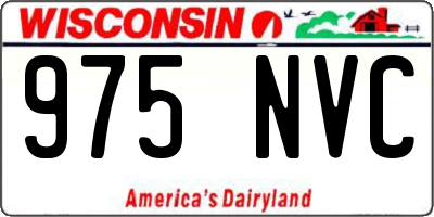 WI license plate 975NVC