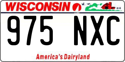 WI license plate 975NXC