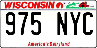 WI license plate 975NYC