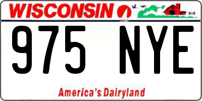 WI license plate 975NYE
