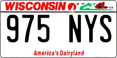 WI license plate 975NYS