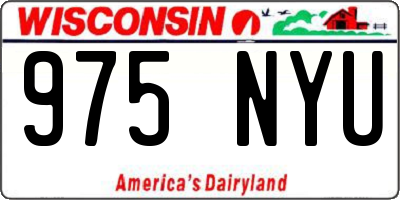 WI license plate 975NYU