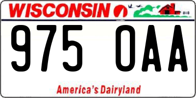 WI license plate 975OAA