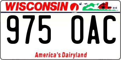 WI license plate 975OAC