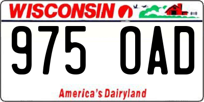 WI license plate 975OAD