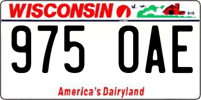 WI license plate 975OAE