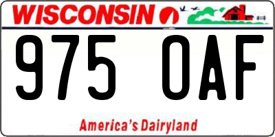 WI license plate 975OAF