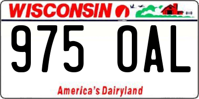 WI license plate 975OAL