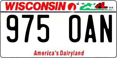 WI license plate 975OAN