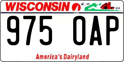 WI license plate 975OAP