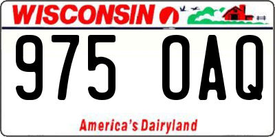 WI license plate 975OAQ