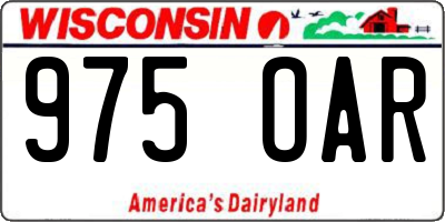 WI license plate 975OAR