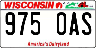 WI license plate 975OAS
