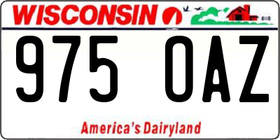 WI license plate 975OAZ