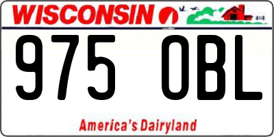 WI license plate 975OBL