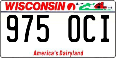 WI license plate 975OCI