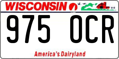 WI license plate 975OCR