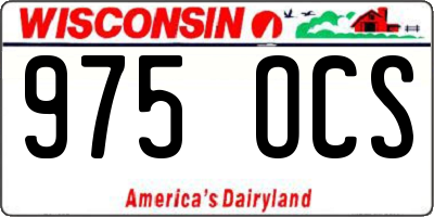 WI license plate 975OCS