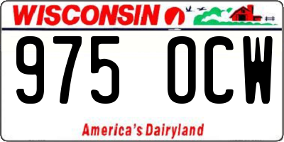WI license plate 975OCW
