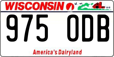 WI license plate 975ODB