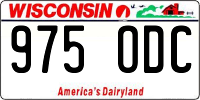 WI license plate 975ODC