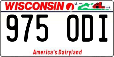 WI license plate 975ODI