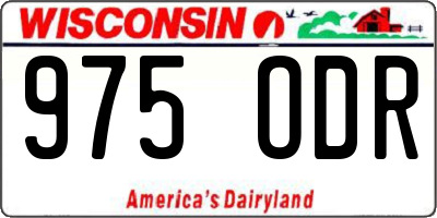 WI license plate 975ODR