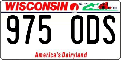 WI license plate 975ODS