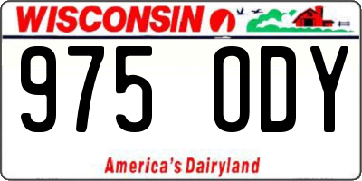WI license plate 975ODY