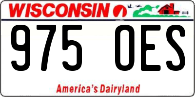 WI license plate 975OES