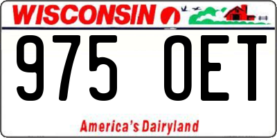 WI license plate 975OET
