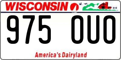WI license plate 975OUO