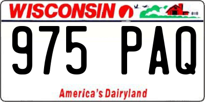 WI license plate 975PAQ