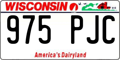 WI license plate 975PJC