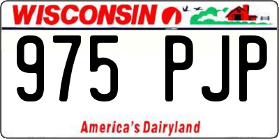 WI license plate 975PJP