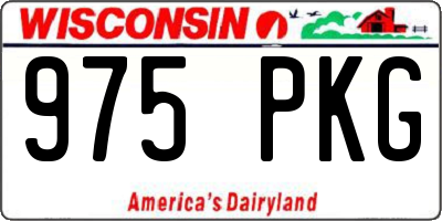 WI license plate 975PKG