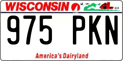 WI license plate 975PKN