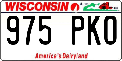 WI license plate 975PKO