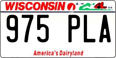 WI license plate 975PLA