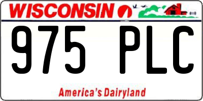 WI license plate 975PLC